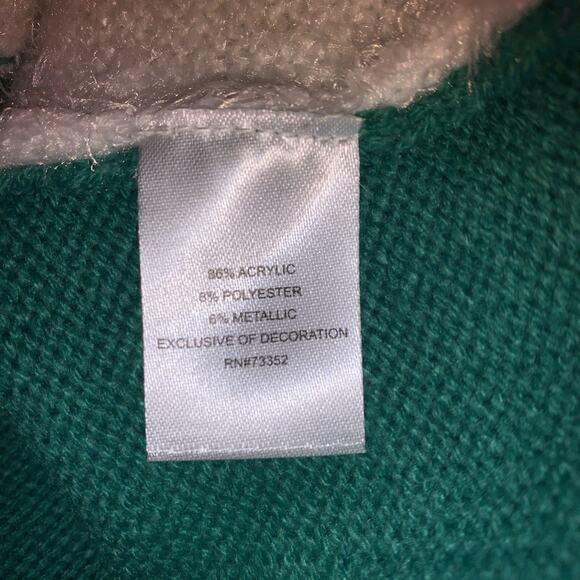 Womens XL Ugly Christmas Sweater Llama Reindeer Santa Green Sequins Jingle Bells - Picture 6 of 7